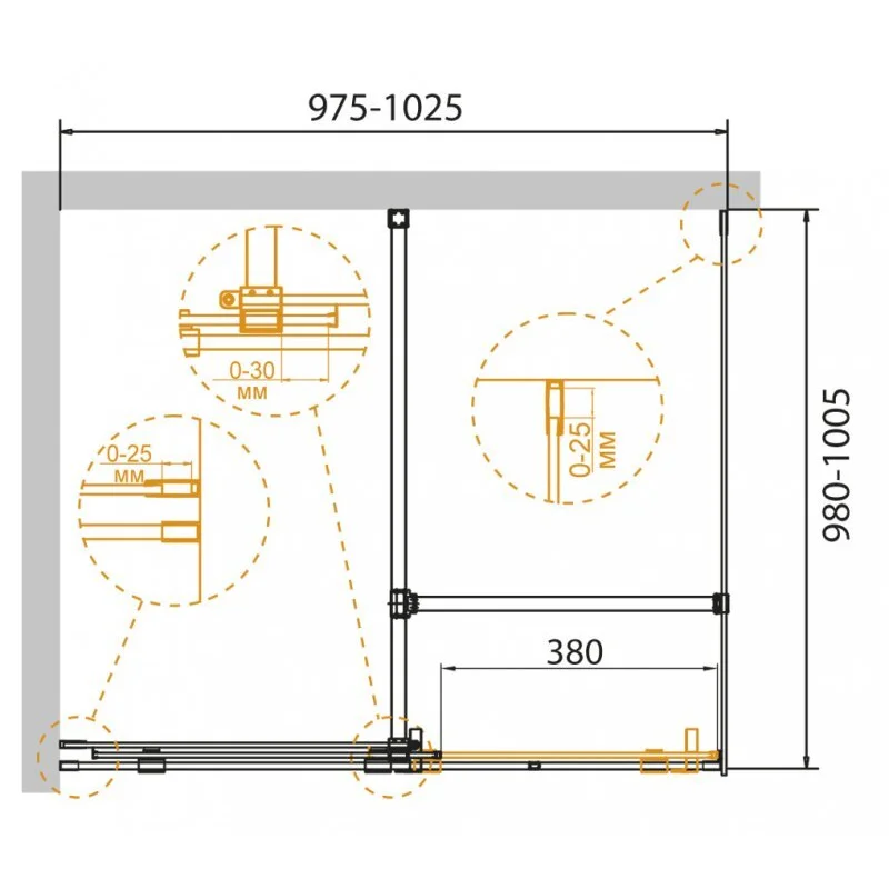 Душевой уголок Cezares STREAM-AH-1-100/100-C-Cr