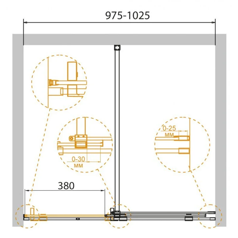 Душевая дверь CEZARES STREAM-BF-1-100-C-Cr