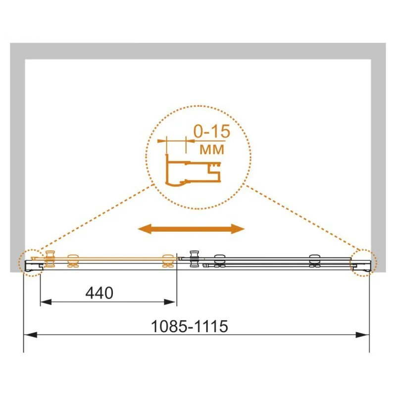 Душевая дверь CEZARES PRATICO-BF-1-110-C-Cr