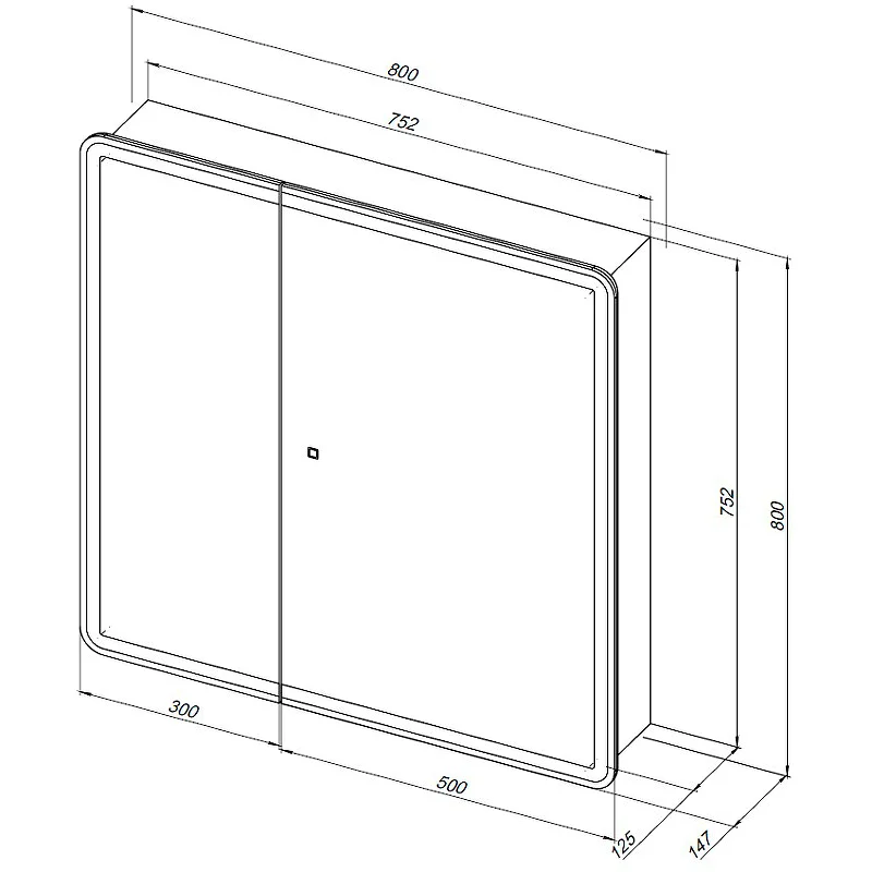 Зеркальный шкаф Aquanet Оптима 80 с LED подсветкой