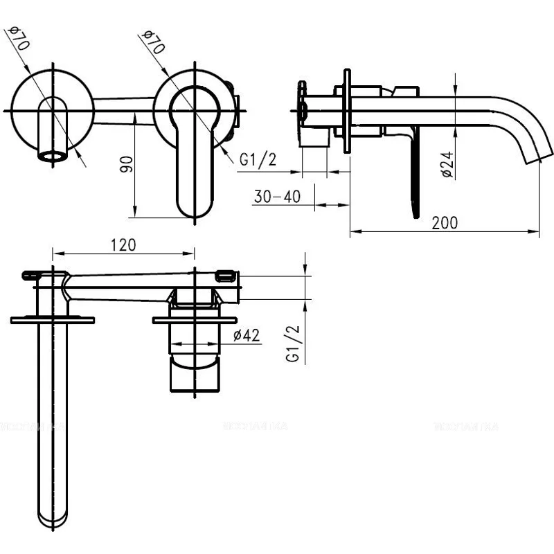 Смеситель для раковины Aquanet Passion черный матовый