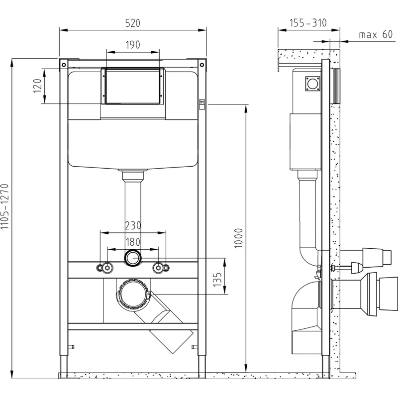 Инсталляция для подвесного унитаза Cersanit Titan 50 64575