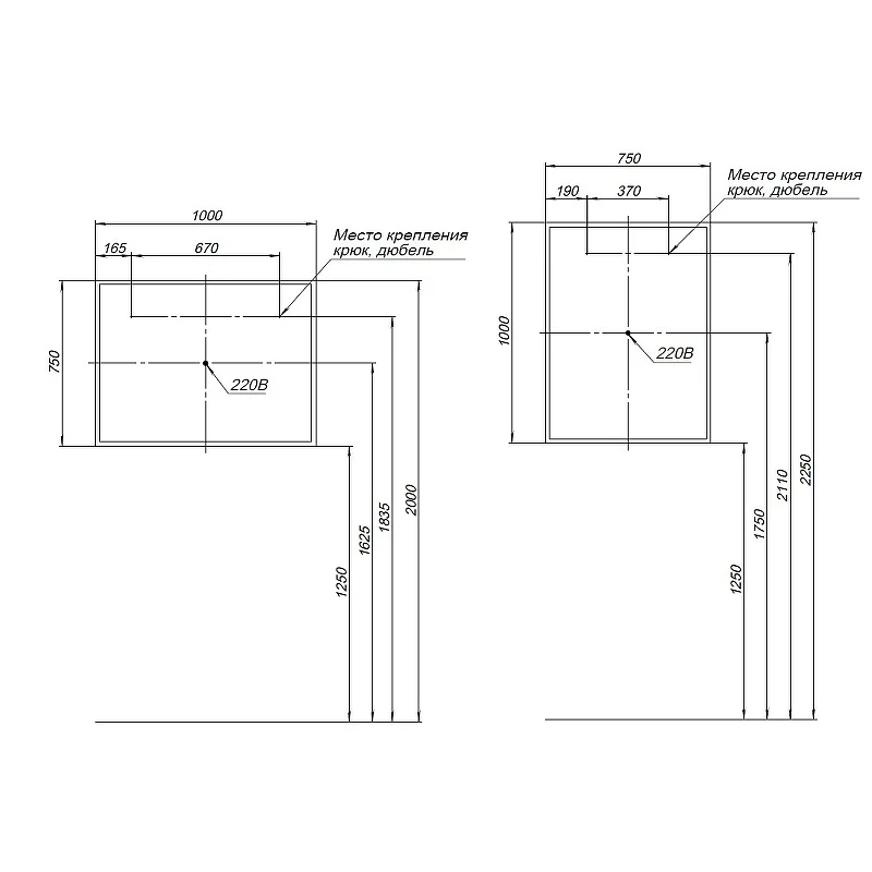 Зеркало Aquanet Оптима 100 белый матовый
