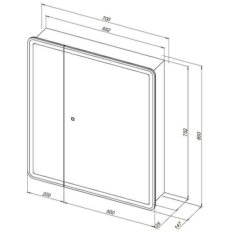 Зеркальный шкаф Aquanet Оптима 70 с LED подсветкой