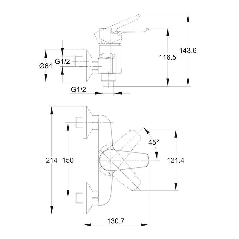 Смеситель для душа Cersanit Vero 64510 Хром