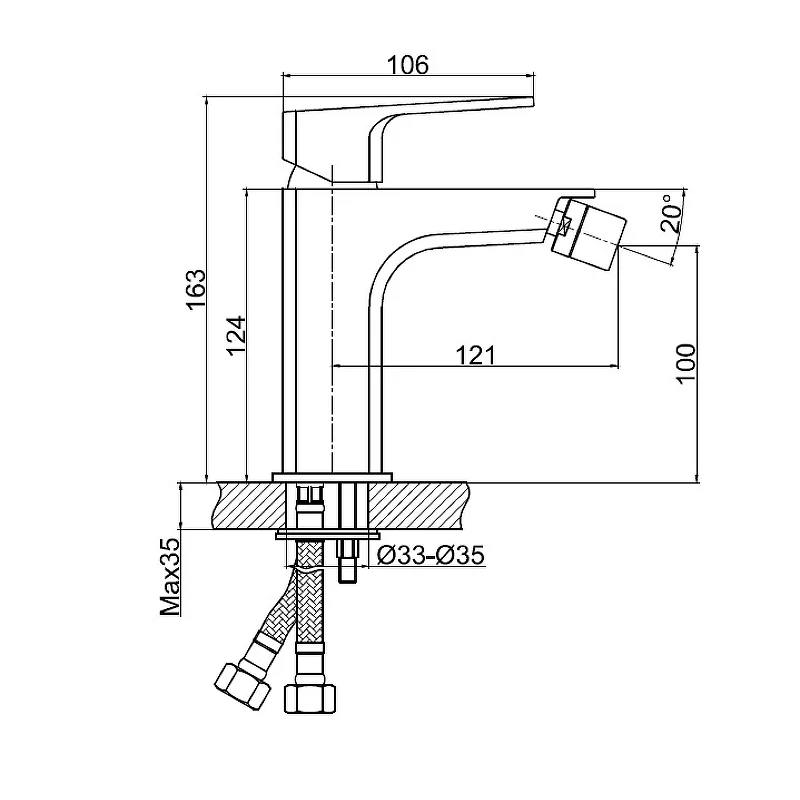 Смеситель для биде Cersanit Wisla 63058 Хром