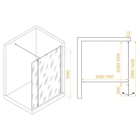 Душевая перегородка RGW WA-051Gb (WA-010Gb + Z-071Gb)