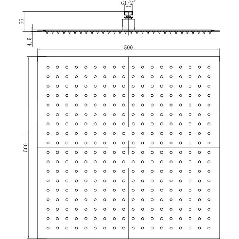 Верхний душ RGW Shower Panels 21148250-01 хром