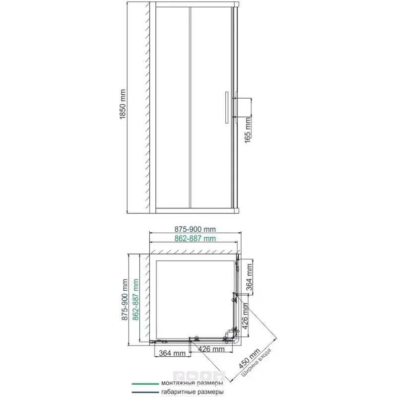 Душевой угол WasserKraft Amper 29S03