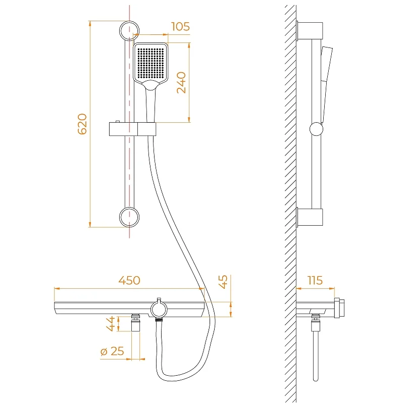 Смеситель для ванны RGW SP-41Gr 69140541-11 Серый