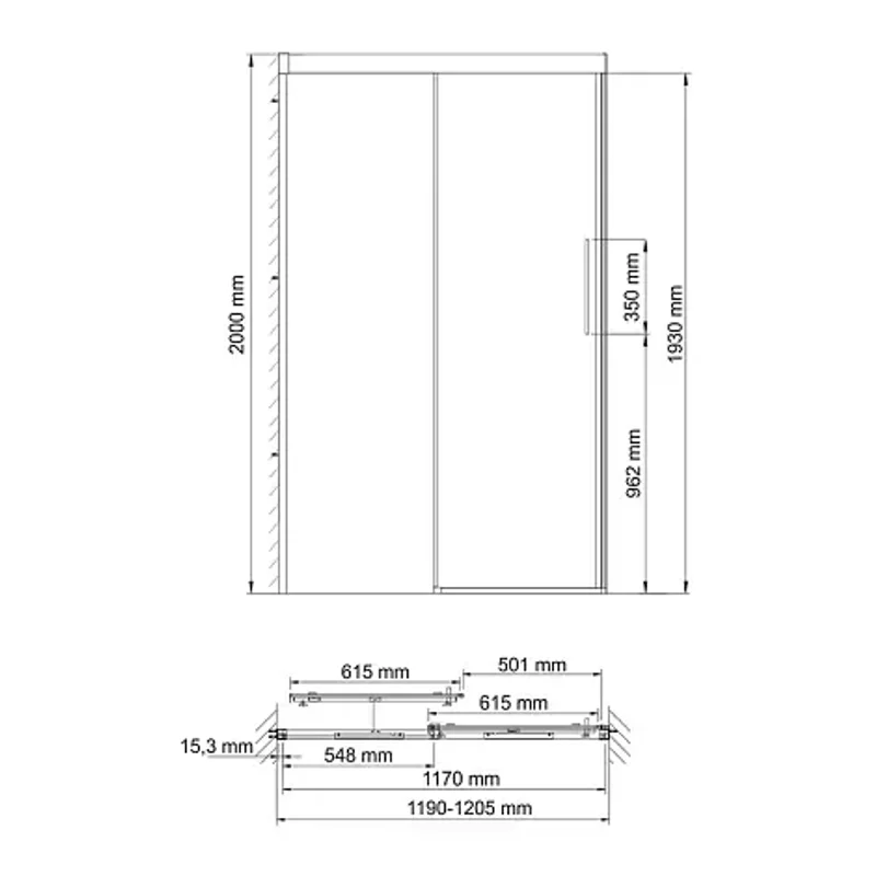 Душевая дверь Wasserkraft Kammel 120x200 18S05