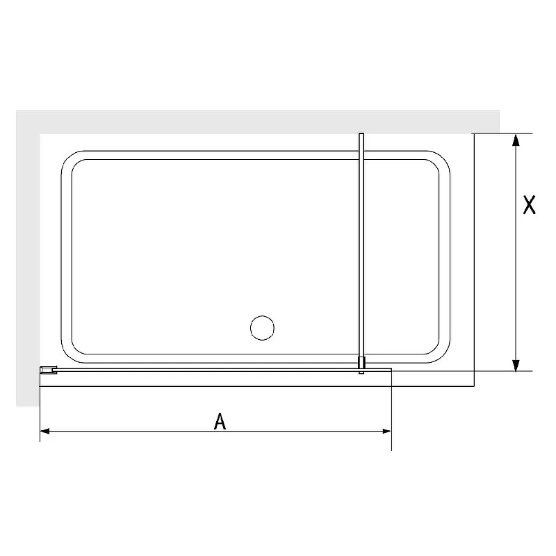 Душевая стенка RGW WA-08, 100 см, со свободным входом, стекло ребристое, профиль хром, 06100810-151
