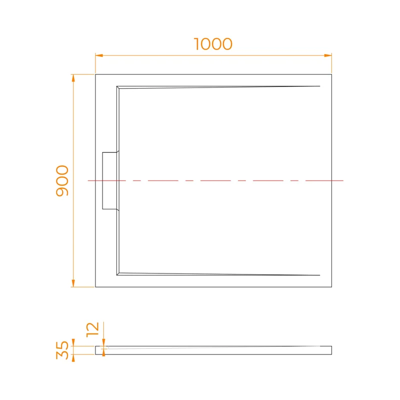 Душевой поддон RGW STL MB, 90 x 100 см, прямоугольный, из искусственного камня, цвет черный мрамор, 52212910-14