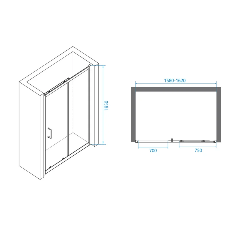 Душевая дверь RGW Passage PA-14 160 41081416-11 профиль Хром стекло прозрачное
