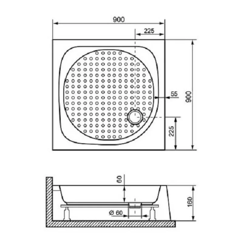 Душевой поддон RGW Lux/TN 90 x 90 см квадратный, акриловый, белый, 16180199-21