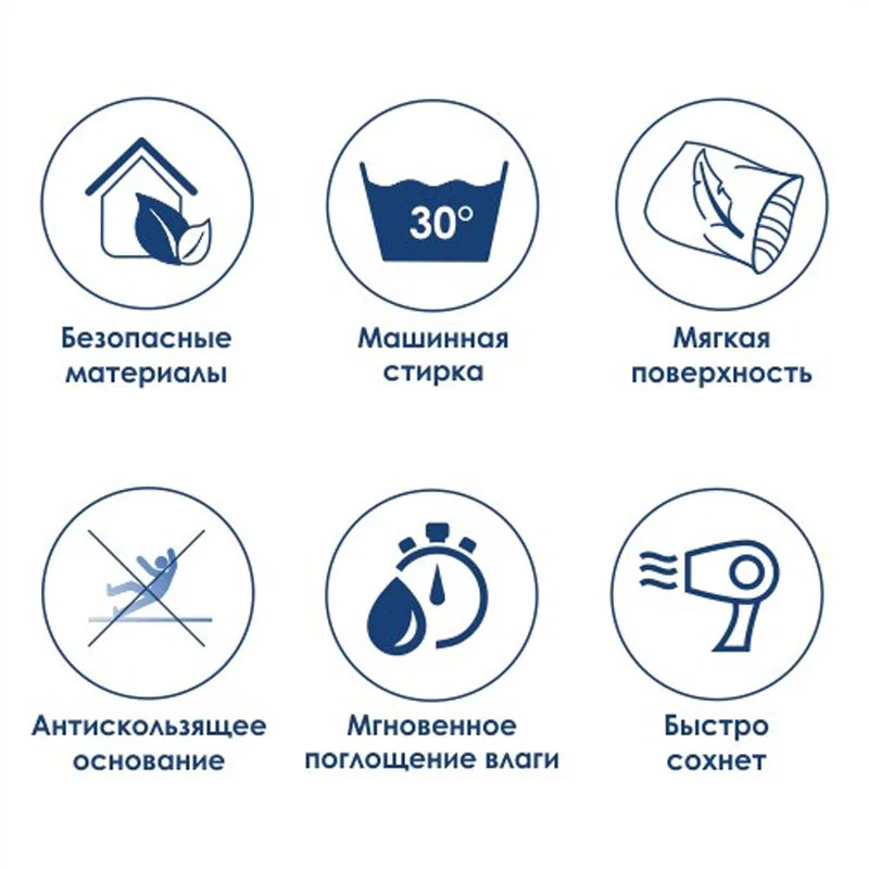 Коврик WasserKraft Diemel, 90 х 60 см, напольный, цвет - Micro Chip, BM-2211