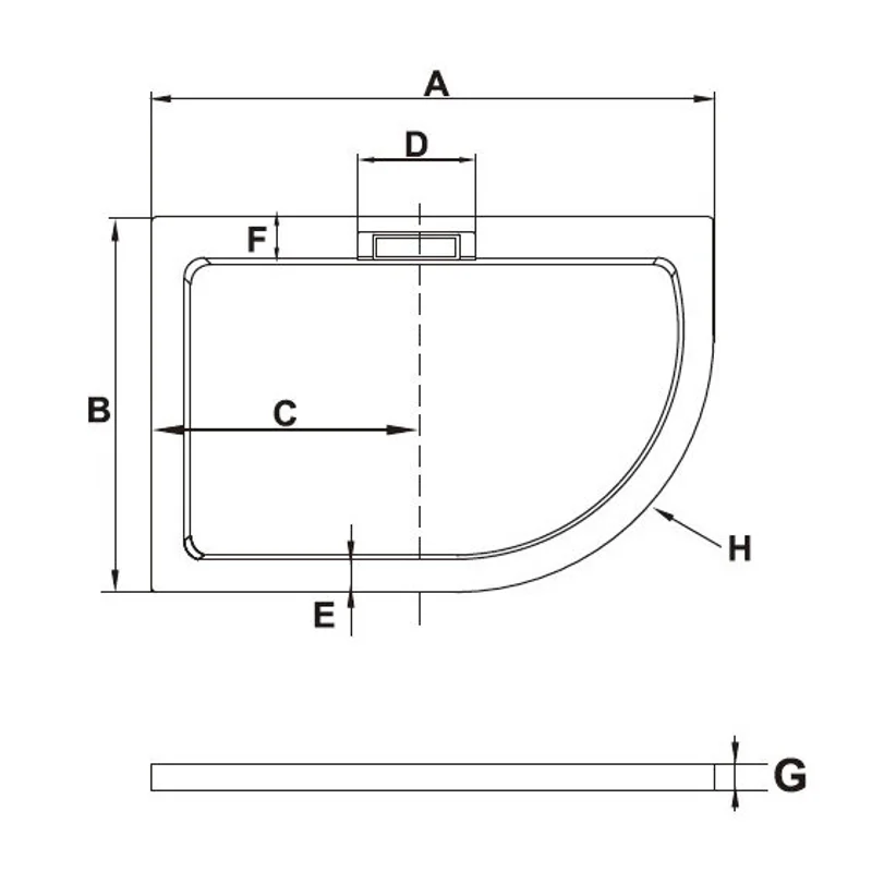 Душевой поддон RGW GWS-41, 90 x 120 см, прямоугольно-асимметричный, левый, белый, 03150492-01L