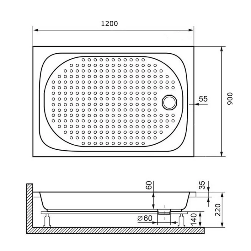 Душевой поддон RGW Lux/TN 90 x 120 см прямоугольный, акриловый, белый, 16180292-21