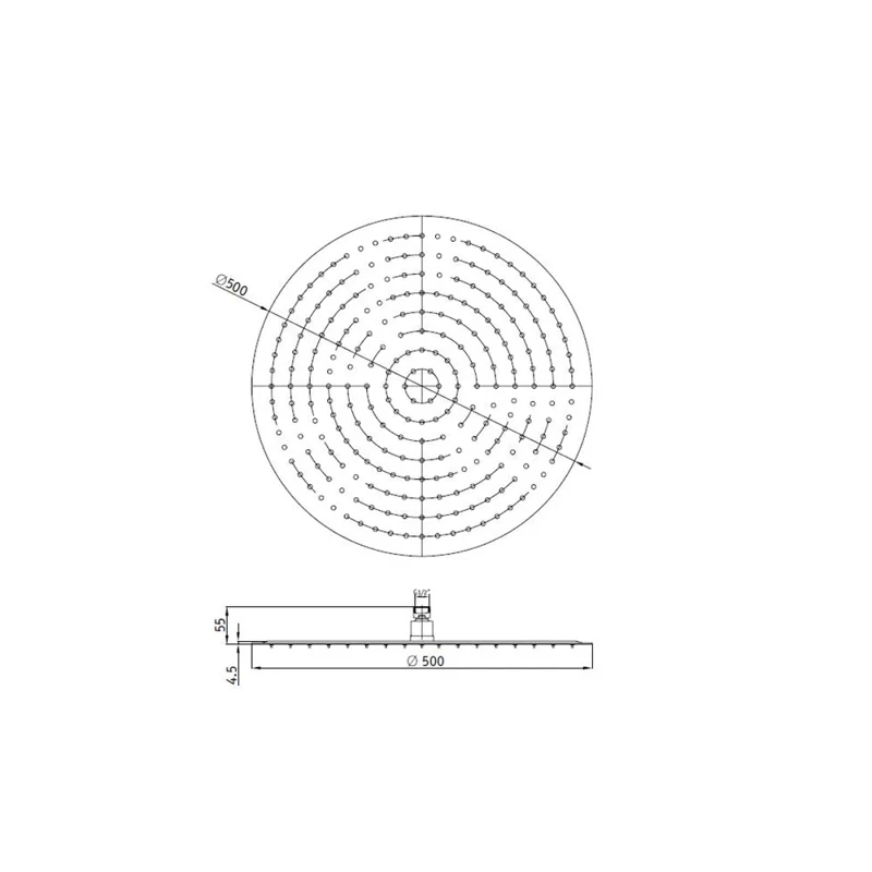 Верхний душ RGW Shower Panels SP-81-40 B 21148140-04 Черный