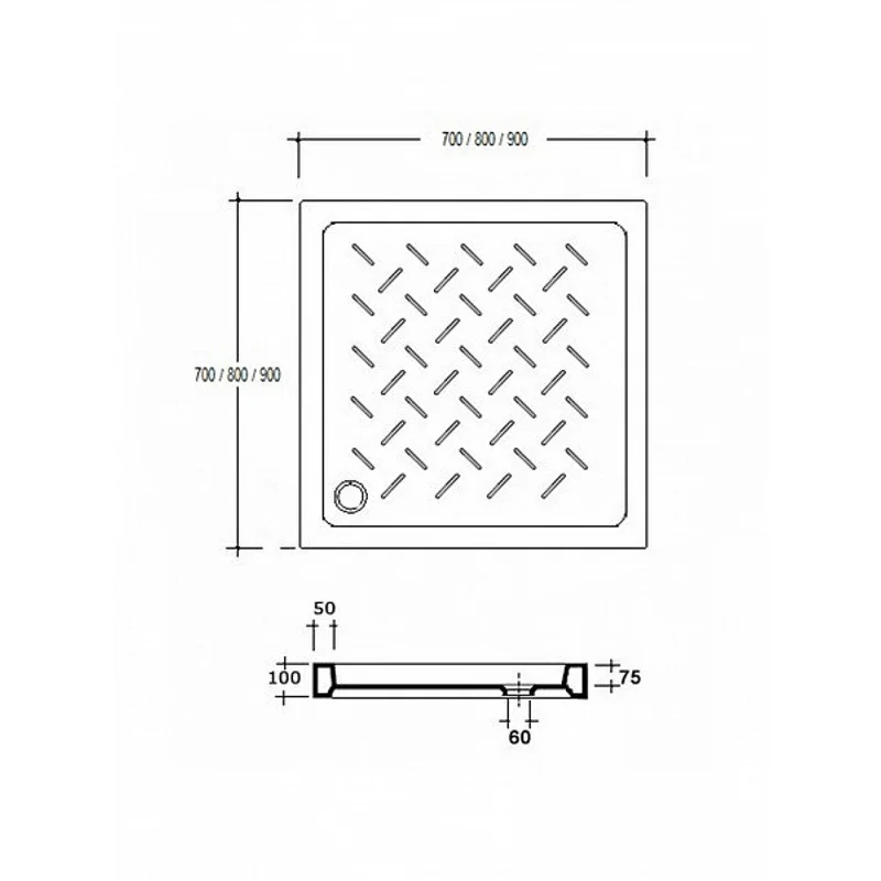 Душевой поддон RGW CR-088 80 x 80 см, квадратный, керамический, белый, 19170188-01