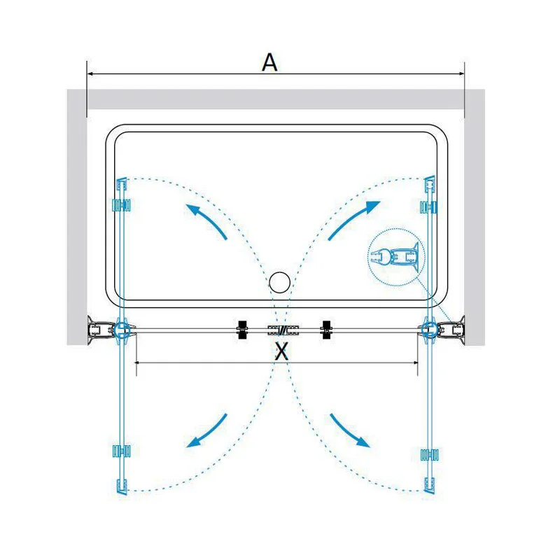 Душевая дверь в нишу RGW Passage PA-104B 060810407-14, 70 см, стекло прозрачное, профиль черный