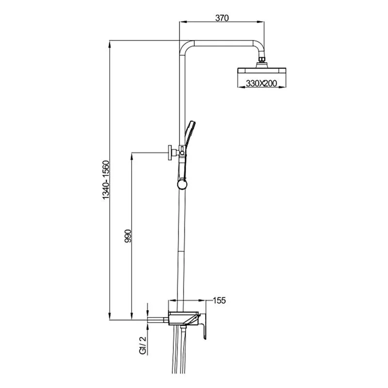 Душевая стойка со смесителем Gappo G2496-16 Черная