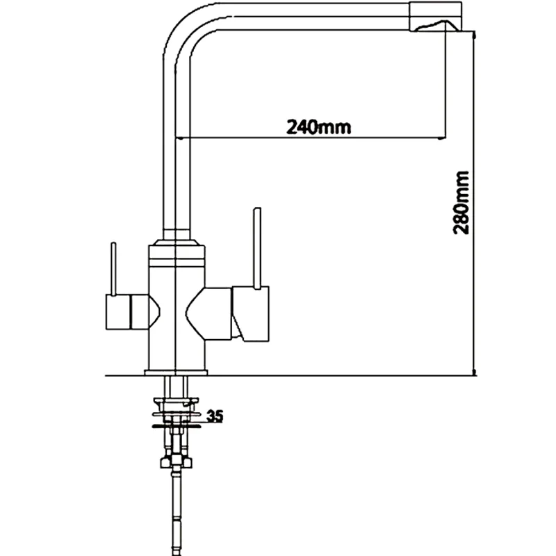 Смеситель для кухни со встроенным фильтром (краном) под питьевую воду Gappo G4399-1
