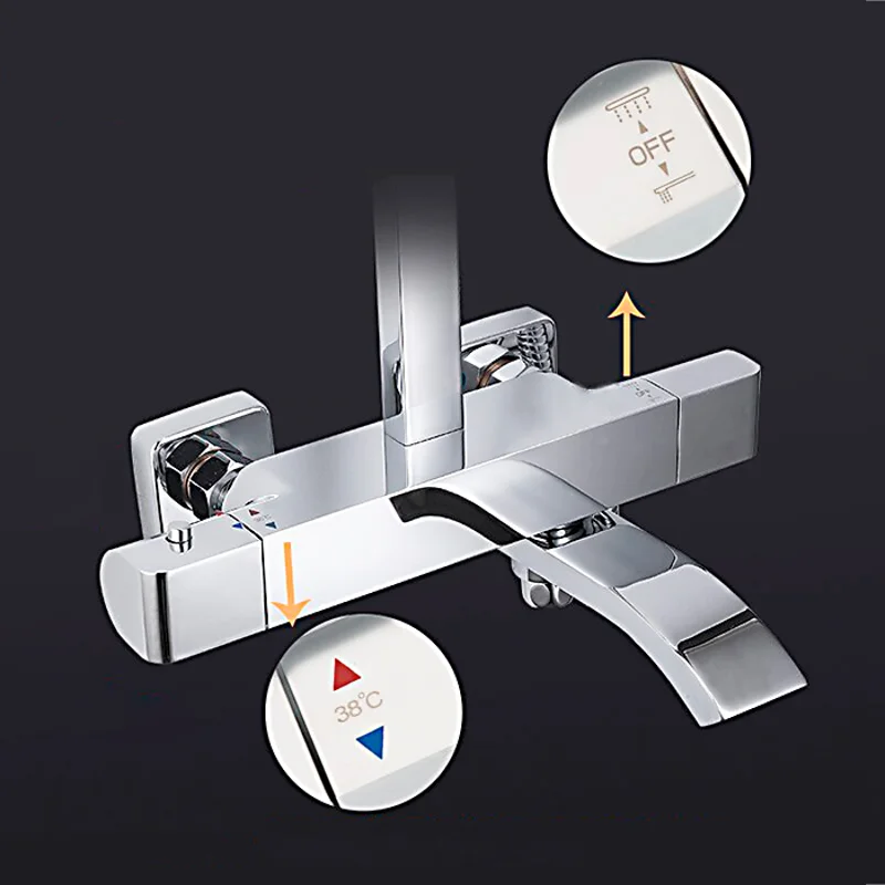 Душевая система Gappo G07 G2407-40 с термостатом Хром