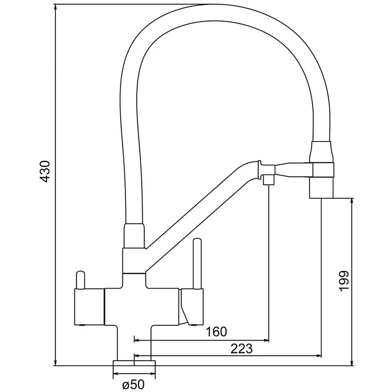 Смеситель для кухни с гибким изливом Gappo G4398-85