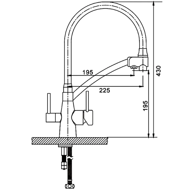 Смеситель для кухни с гибким изливом Gappo G4398-1