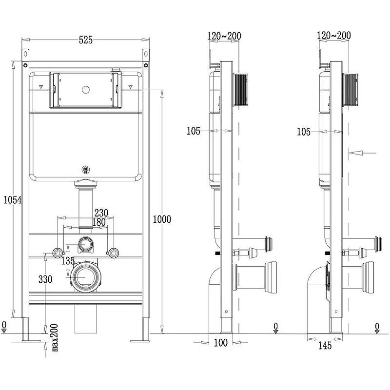 Система инсталляции Point Элемент для подвесного унитаза PN45122