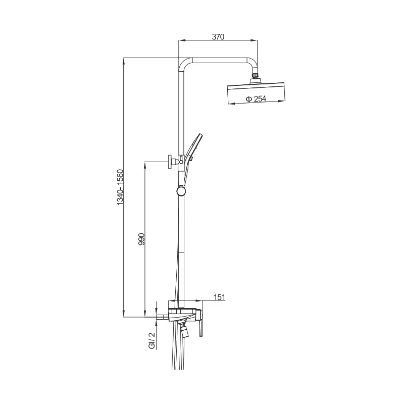 Душевая стойка со смесителем Gappo G2496-26 Графит