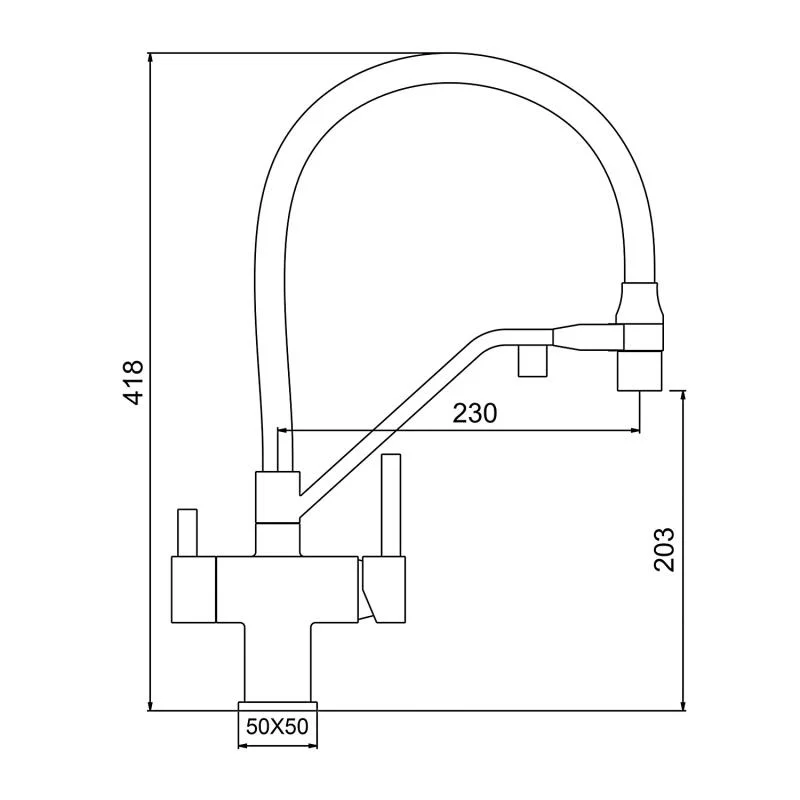 Смеситель для кухни с гибким изливом Gappo G4395-60