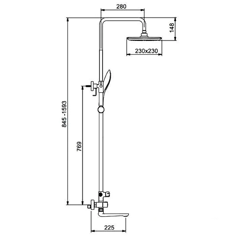 Душевая система Gappo G49 G2449 Белая Хром