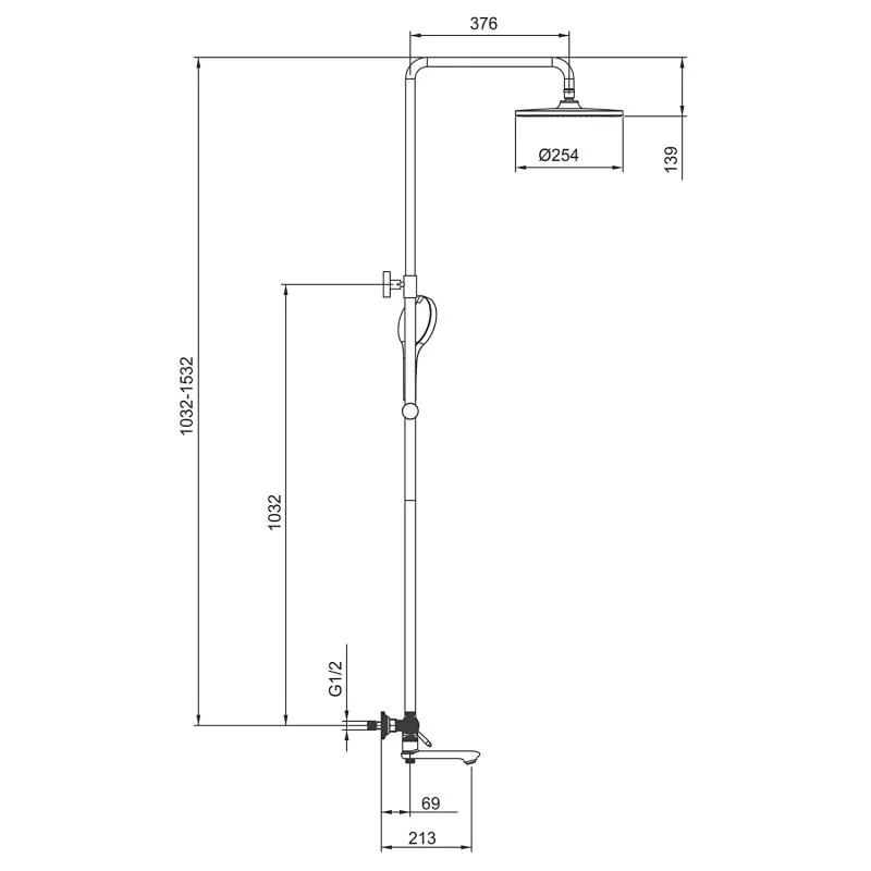 Душевая стойка со смесителем Gappo G09-83 G2409-83 Белый