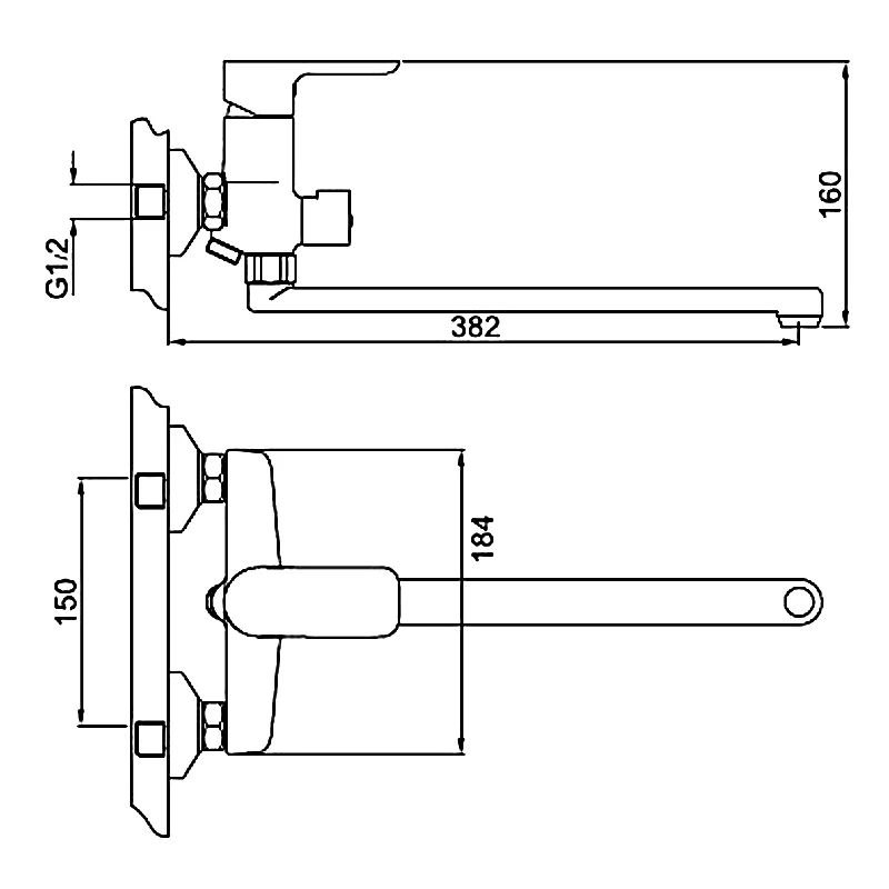 Смеситель для ванны Gappo G48 G3248 Белый Хром