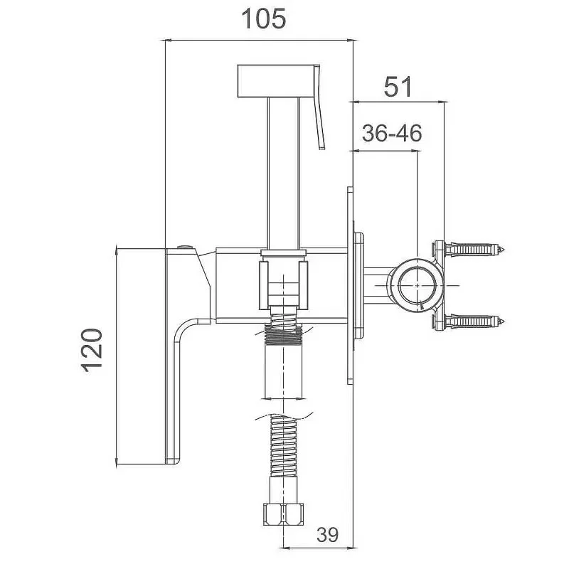 Гигиенический душ со смесителем Gappo G7218 Хром