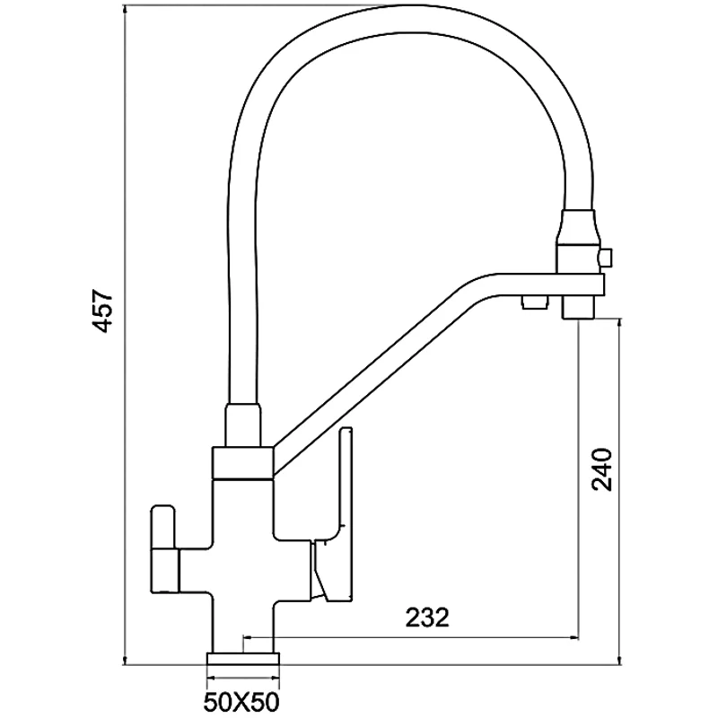 Смеситель для кухни со встроенным фильтром (краном) под питьевую воду Gappo G17-6 G4317-6