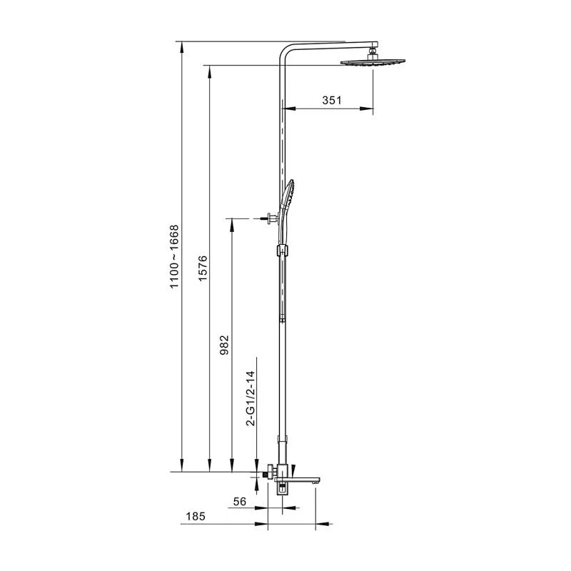 Душевая стойка со смесителем Gappo G17-3 G2417-3 Золото