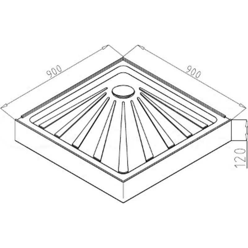 Поддон Q91 Ceruttispa квадратный (90х90х15)
