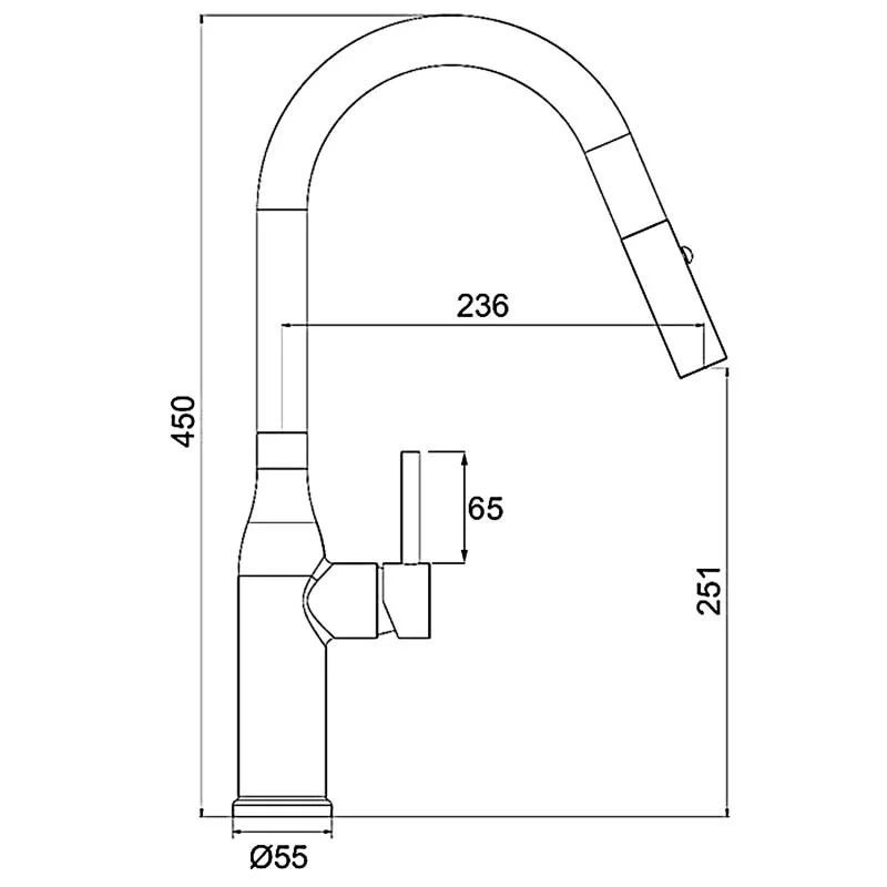Смеситель для кухни с выдвижной лейкой Gappo G4398-45