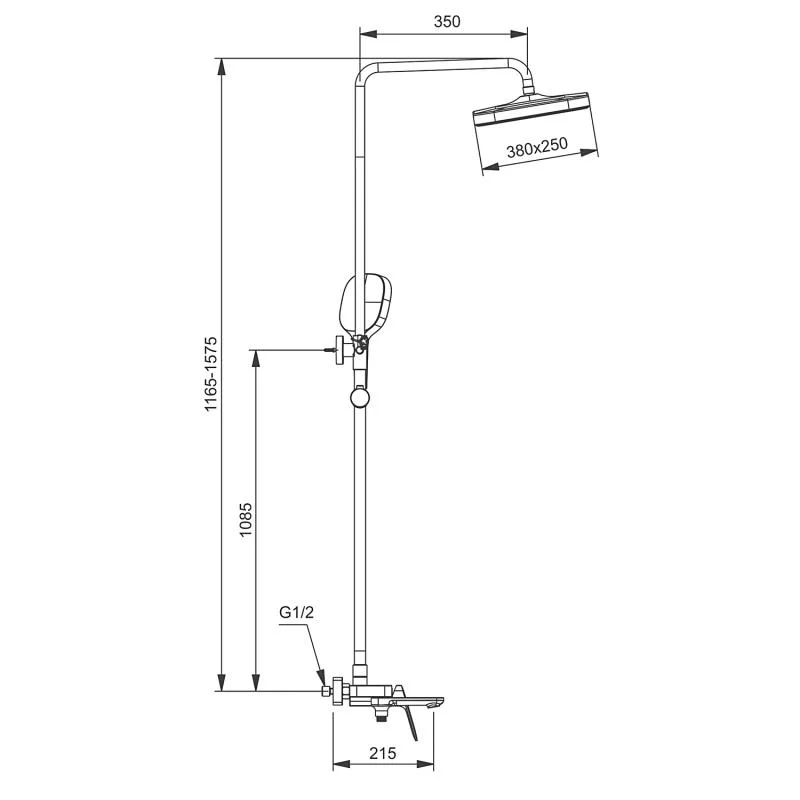 Душевая стойка со смесителем Gappo G28-6 G2428-6 Черная
