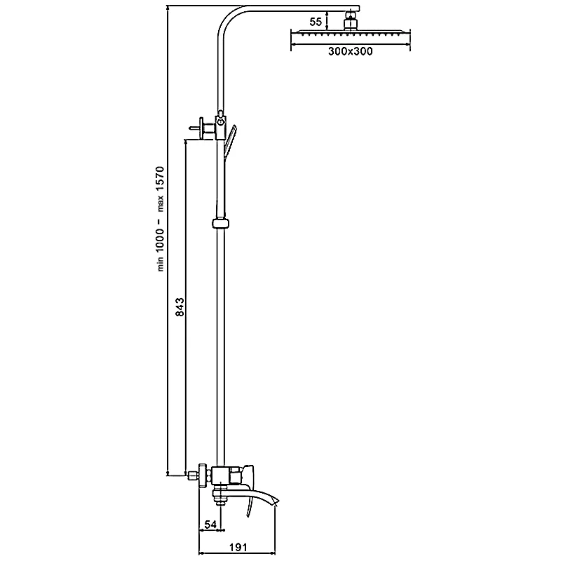 Душевая система Gappo G07-6 G2407-6 Черная матовая