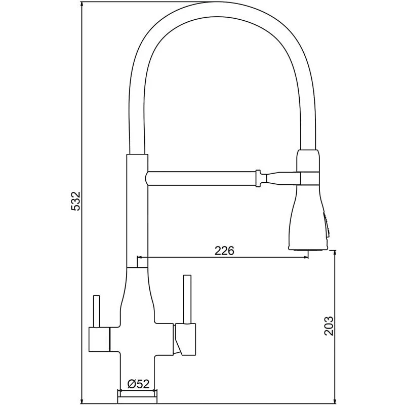 Смеситель для кухни с гибким изливом Gappo G4399-75