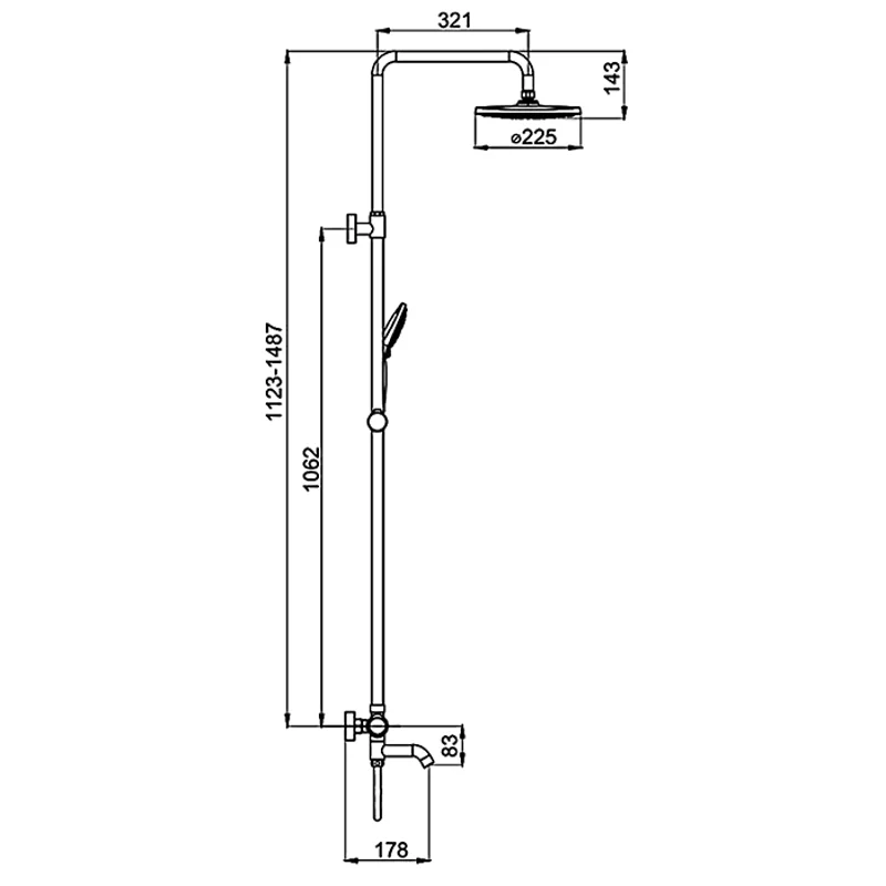 Душевая система Gappo G90 G2490-6 с термостатом Черная матовая
