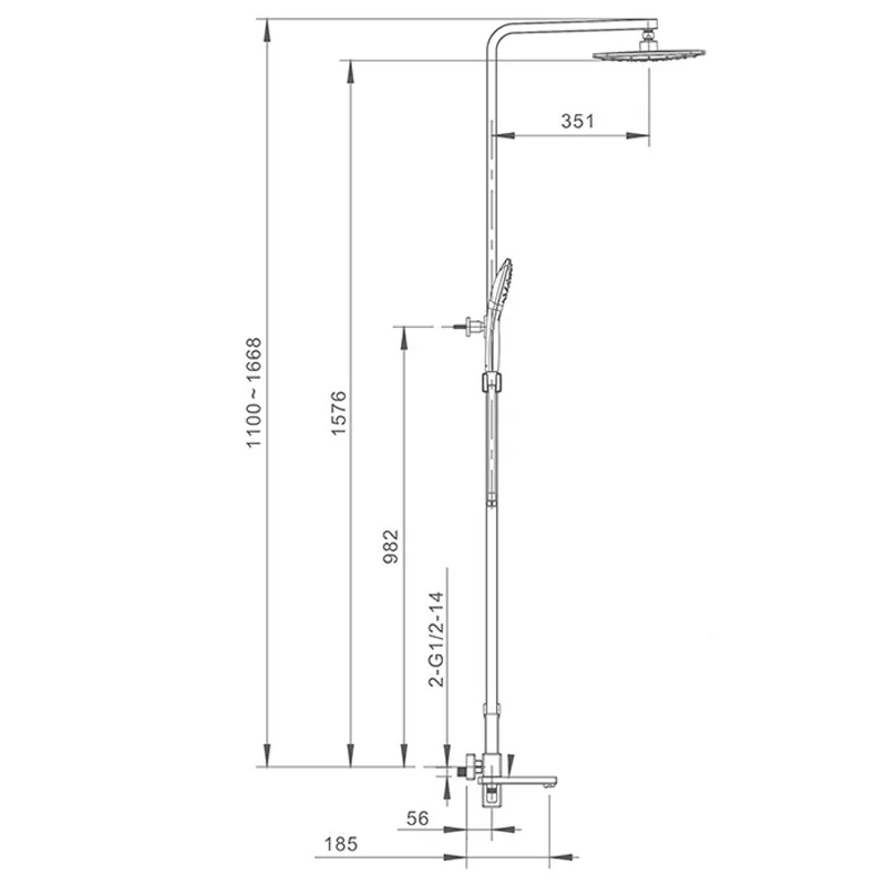 Душевая система Gappo G2417-6 Черный матовый