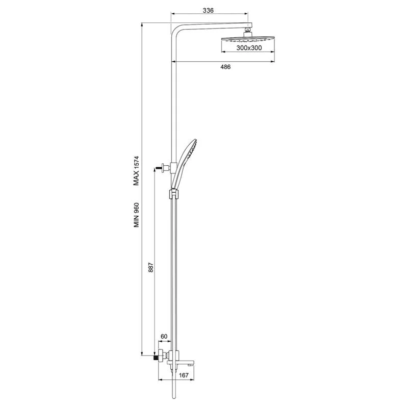 Душевая система Gappo G17-6 G2417-60 с термостатом Черная матовая