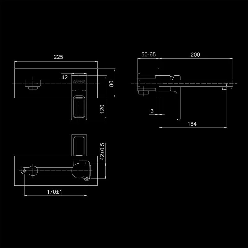Встраиваемый смеситель для раковины Gappo G17-6 G1017-16