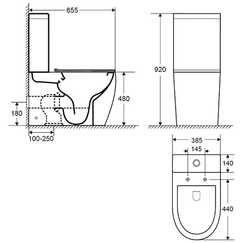 Унитаз BELLA напольный безободковый высокий Ceruttispa  CT8709 (620х385х920)