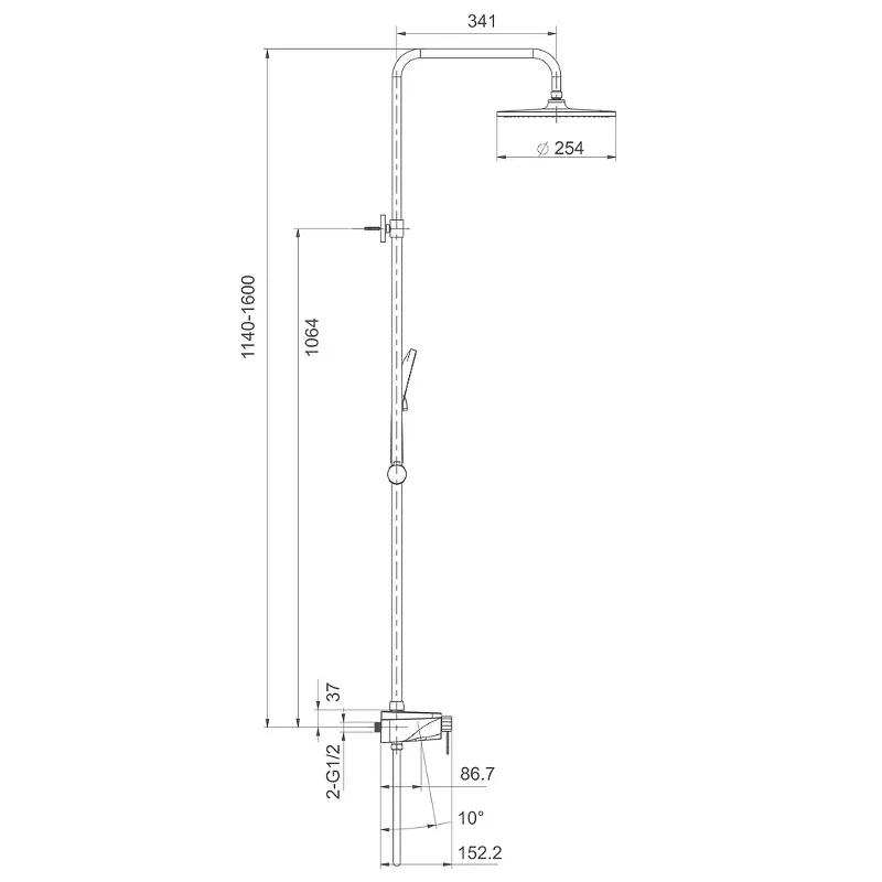 Душевая система Gappo G2495-5 Черная матовая